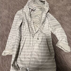 Merona Light Gray Striped Trench Coat